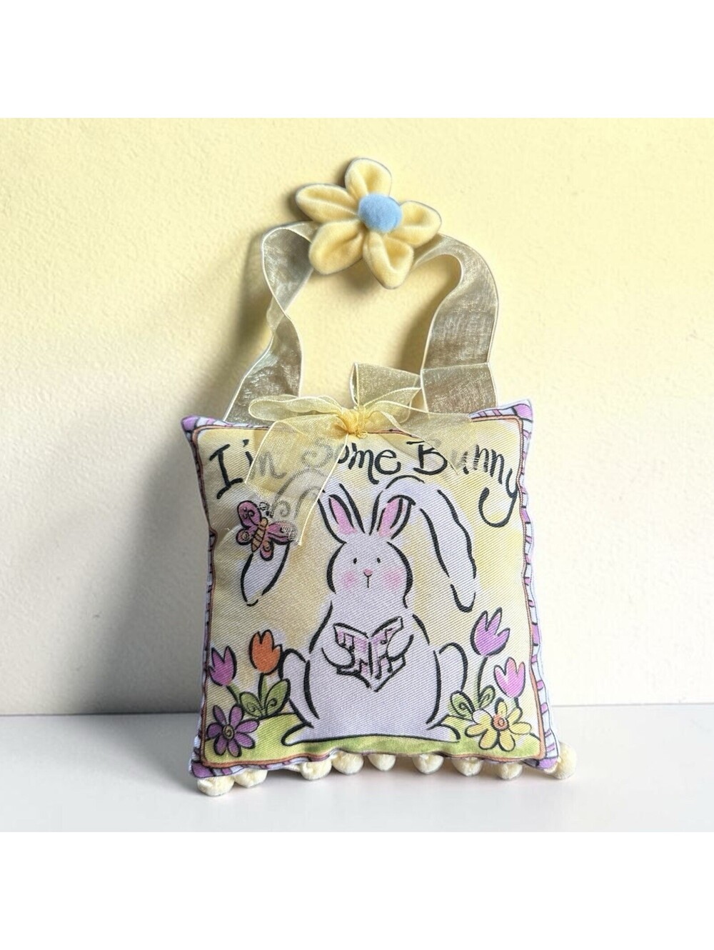 I'm Some Bunny Easter Rabbit Mini Pillow Hanging Ornament Spring Decor